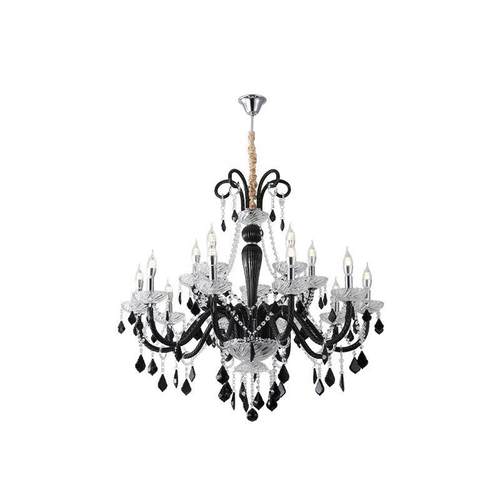 法式复古客厅奶油风楼梯餐厅店铺欧式中古卧室南洋风黑色水晶吊灯