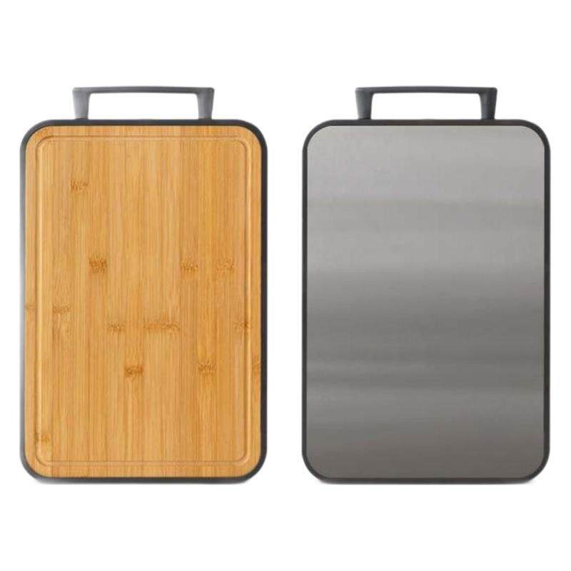 菜板家用竹制砧板不锈钢双面案板厨房加厚水果板防滑防菌切菜占板