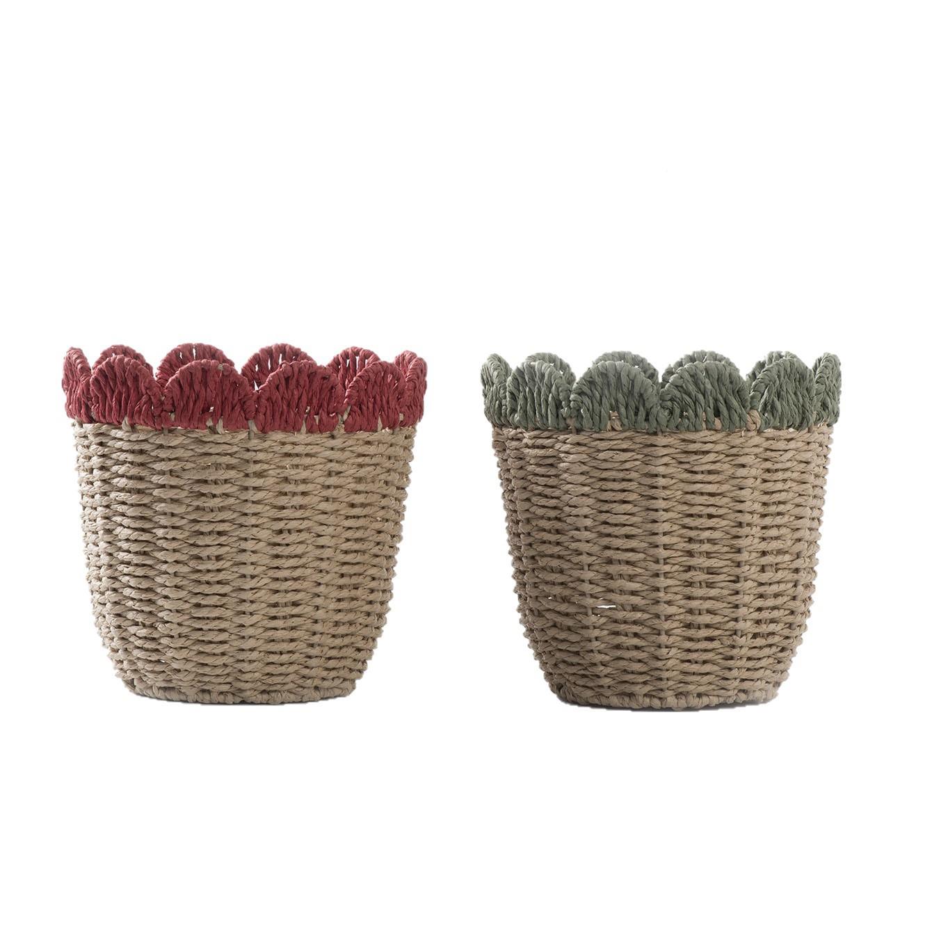 绳材手工编织室质内装饰收纳筐桌面篮杂物收纳房间衣物收纸XH25-0