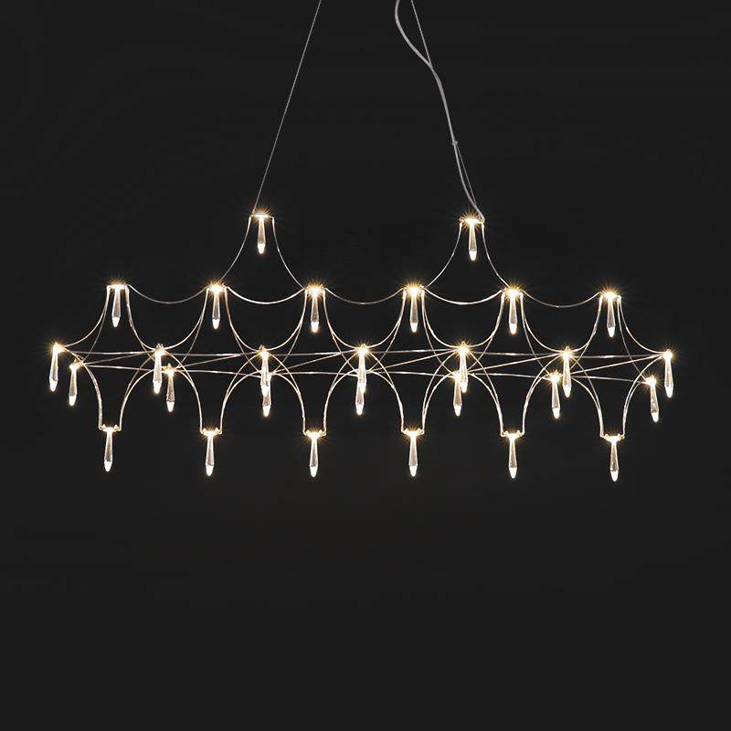 2025新款餐厅长条吊灯轻奢设计师简约大堂前台吧台餐桌水晶灯具,家装灯饰光源,智能吊灯,淘宝优惠券,粉丝福利购,淘宝优惠卷