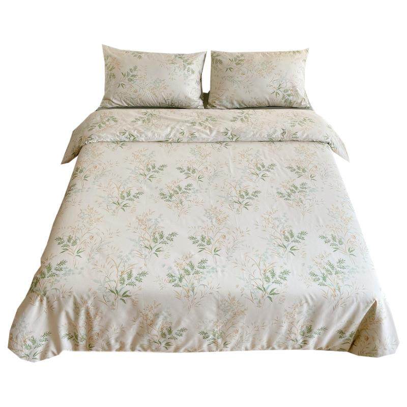 居住的诗歌｜美式田园纯棉四件套自然系民宿风全棉床品1.8m床笠款,床上用品,床品套件/四件套/多件套,淘宝优惠券,粉丝福利购,淘宝优惠卷