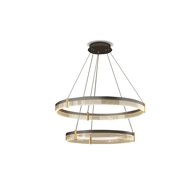 客厅吊灯现代厅简圆环形意41846式卧室餐厅灯轻奢大公寓约气酒店