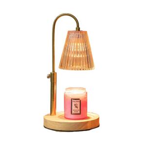 简约玻璃融蜡灯大理石香薰灯金属可调节高度融烛灯美式书房台灯