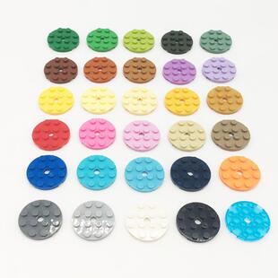 MOC小颗粒4x4圆板兼容乐高60474积木散件科教机构拼装零配件