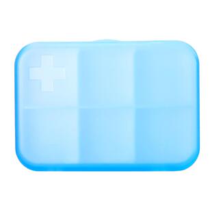 居家一周随身七天旅行塑胶药盒简约便携式六格分装七彩便携收纳盒