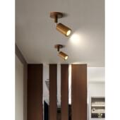 店装 客厅卧室电视背景墙服装 饰轨道灯 日式 北欧实木射灯无主灯新款