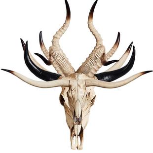 原始羊头骨壁挂挂饰墙饰挂饰门口挂件品仿真动物羊头创意家居饰品