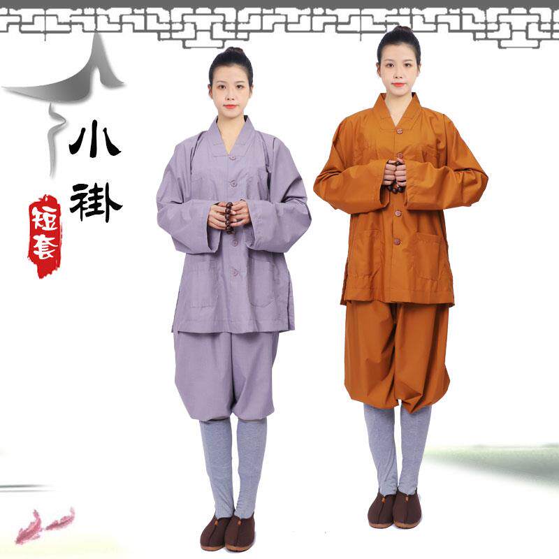 新款僧衣僧服短褂套装男女春夏秋气棉绑腿大裤脚小褂出家师父和尚