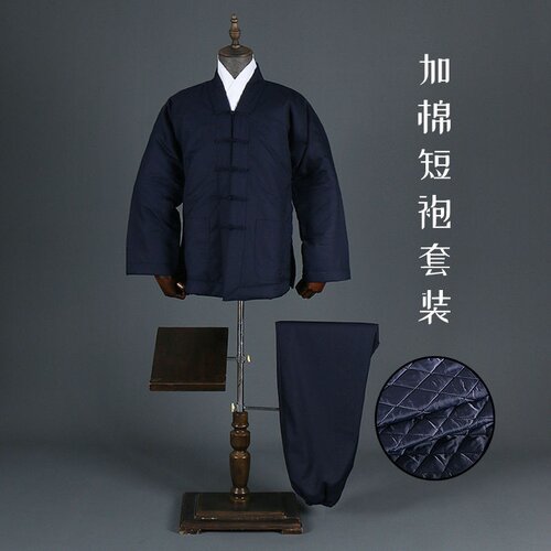 新道袍冬季棉袄男三清领道服加绒加厚道士服装斜襟道装棉衣道衣服
