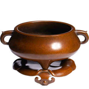 庆松堂苏工铜炉名家胡庆松制三足草龙耳炉纯铜仿古室内熏香炉