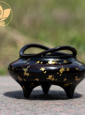 正念巧生炉铜炉名家陈巧生制点金桥耳三足乳炉复古宣德炉收藏F302