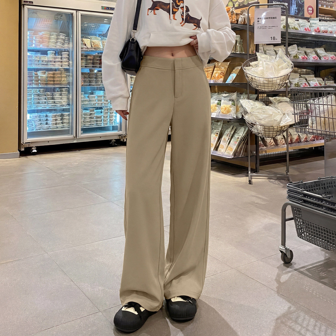 卡其色阔腿裤女裤2026新款今年流行爆款夏季大码休闲直筒西装裤子