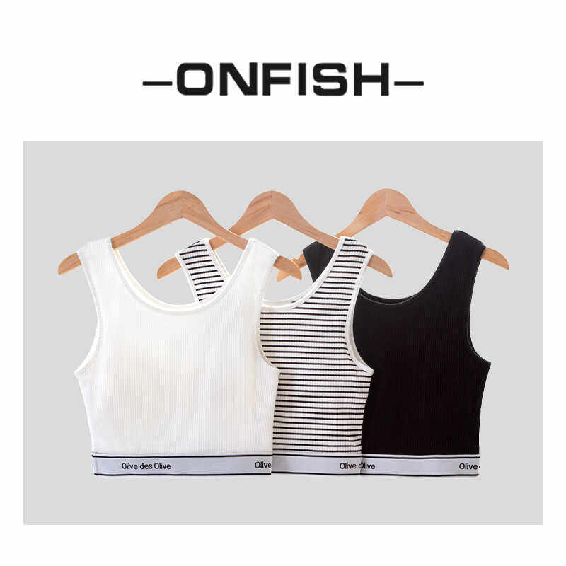 2024春夏原单olive运动美背简约百搭柔软针织背心无痕显瘦FL820