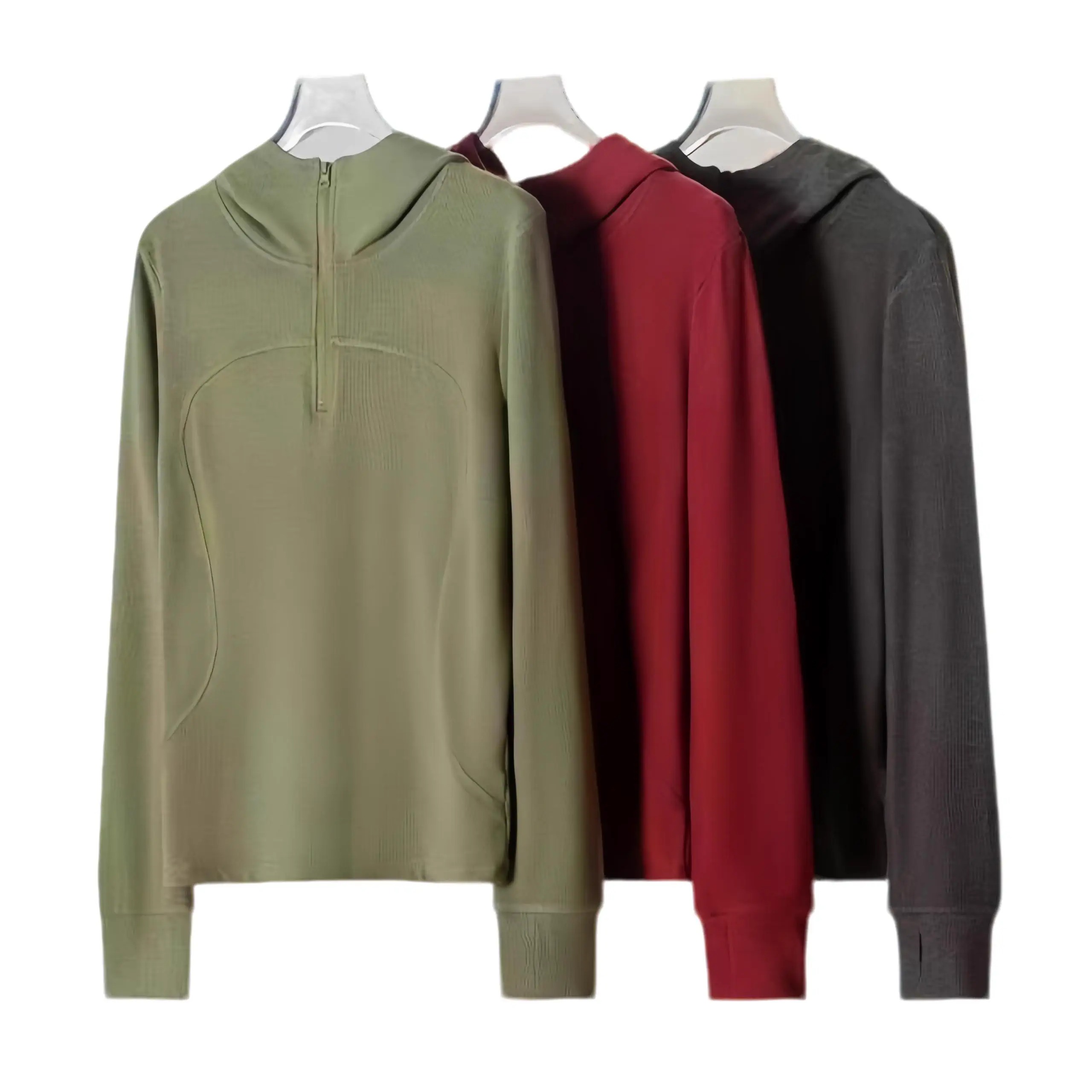 SY9587半拉链双面绒长袖上衣极简