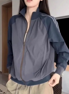 2026新款外贸单女透气拉链户外复古棒球立领防水夹克外套25166KN