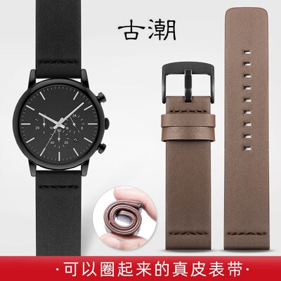 适配阿玛尼手表带AR1970/1918/11243/2447西N铁城ck真皮男表带22m