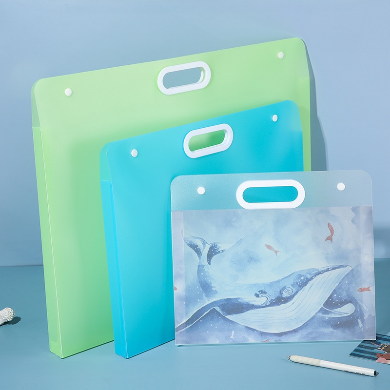 4K美术生画画收纳册画夹手提袋便携学生a3文件袋8k美术作品收纳袋