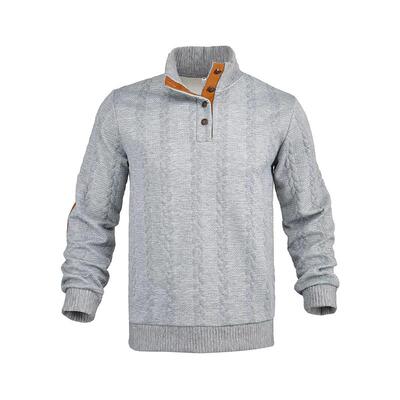 26跨境欧美外贸灯芯绒纯色拼接长袖套头外套复古休闲大码男装卫衣