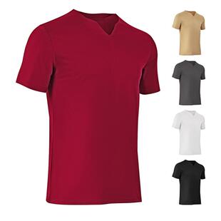 2026跨境亚马逊夏季新款男士运动弹力T恤美式潮流亨利衫休闲短袖