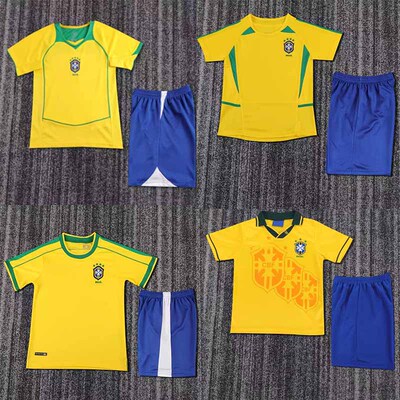 Retro Brazil Rivaldo Ronaldo Kids kit Classic Jerseys