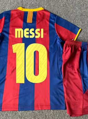 Retro 10 11 Barcelona Kids kits MESSI Soccer Jersey
