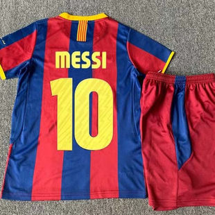 Retro 10 11 Barcelona Kids kits MESSI Soccer Jersey