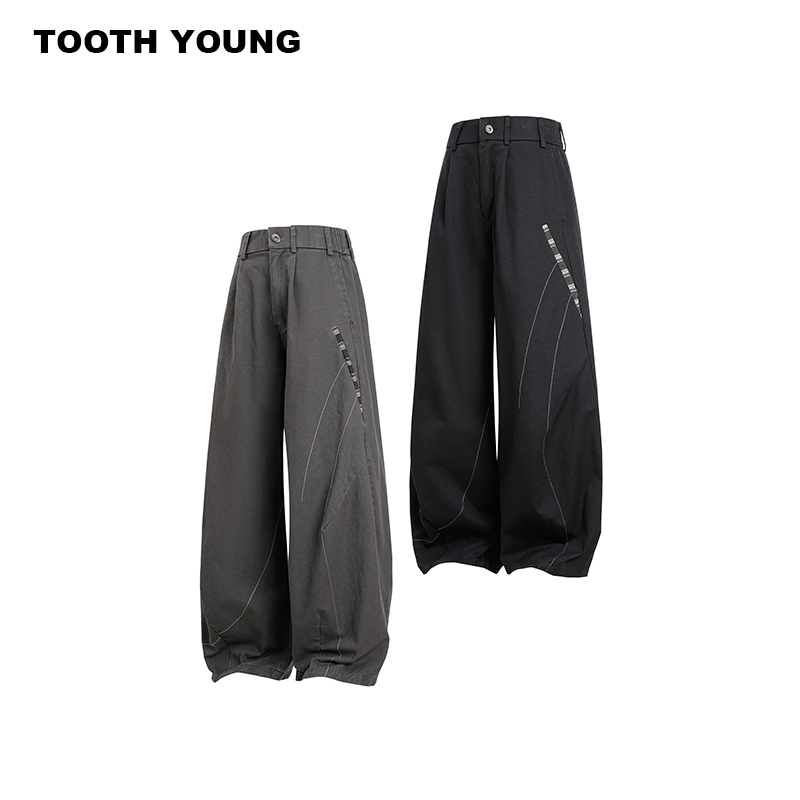 郑一爱穿搭【周末主理人】小众设计宽松阔腿大码男装秋季直筒长裤