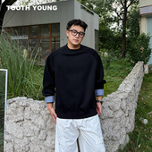 次元 卫衣 400g显瘦宽松套头卫衣秋季 郑一爱穿搭 男装 解构上衣