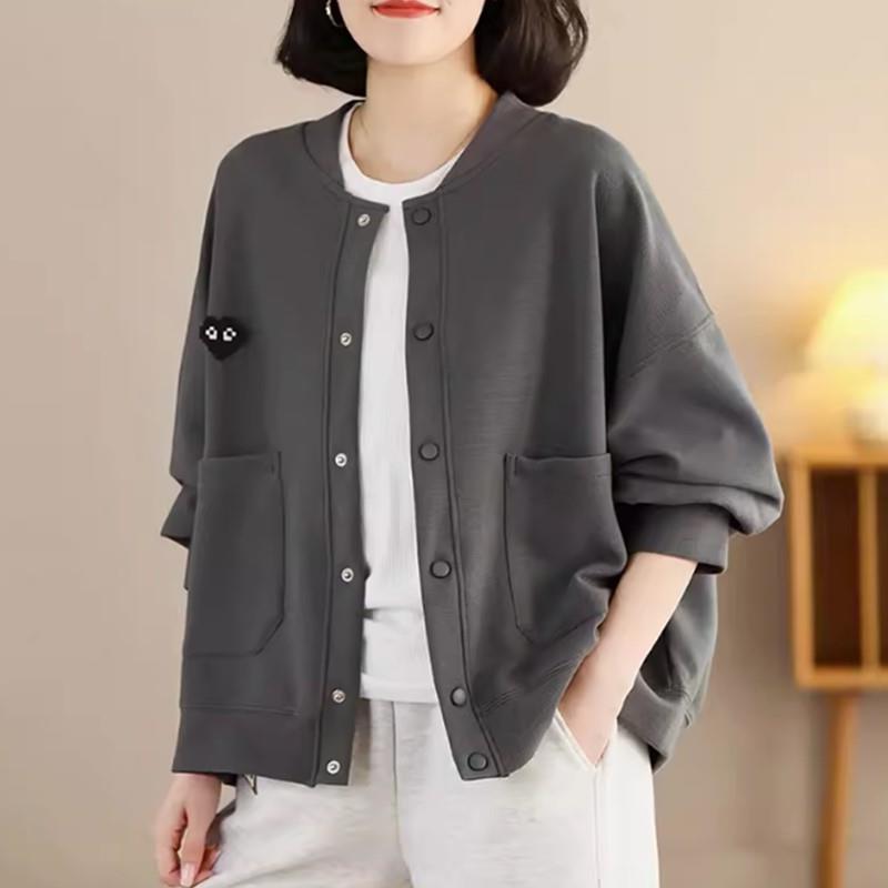 休闲新款开衫卫衣2025短外套秋季宽松气质百搭上衣女士棒球服夹克