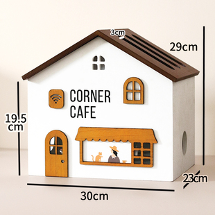 路由器收纳盒s无线wifi光猫插排电线插线板整理线机顶盒桌面置物