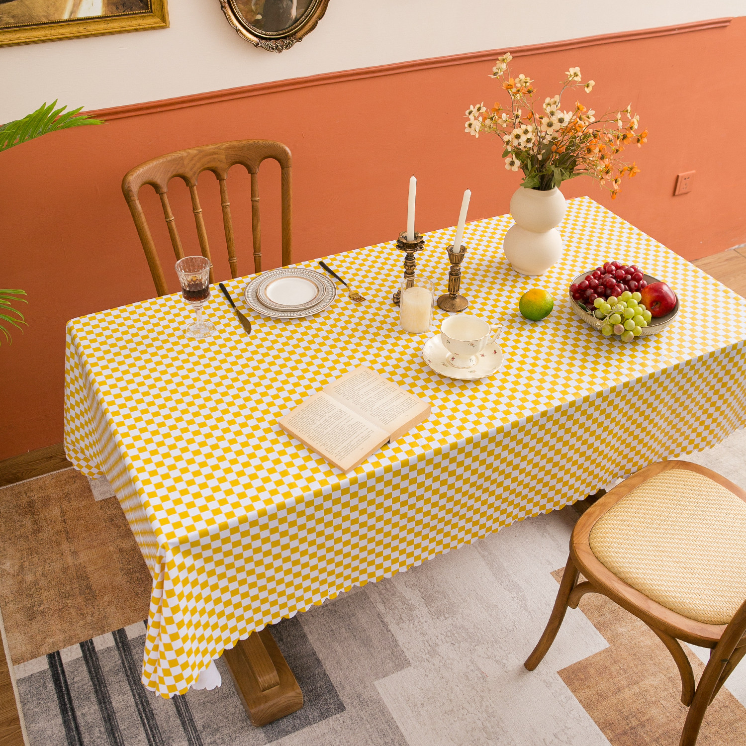 桌布防水防油免洗一擦干净小清新长方形餐桌布高级感PVC茶几台布,居家布艺,桌布,淘宝优惠券,粉丝福利购,淘宝优惠卷