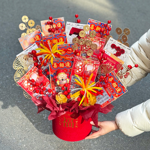 新年DIY扭扭棒烟花发财暴富桶材料包乔迁新年惊喜礼物送女友闺蜜