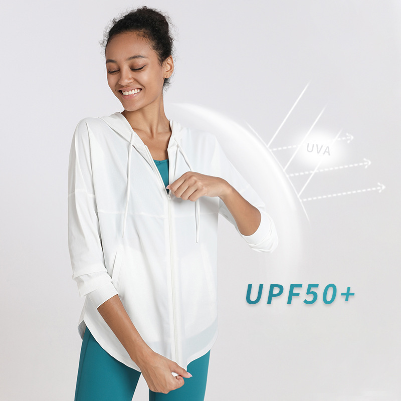 宁波大树服饰有限公司运动长袖女拉链连帽开衫夏季健身上衣瑜伽服