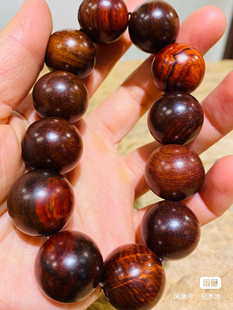 海南精品手串紫黄油20mm粉全新酸枝木手串佛珠手链