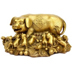 纯铜猪饰品铜生肖猪钱猪家酒柜入口客厅陈设