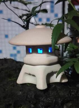 微景观盆景摆件中式禅意青石灯塔古典庭院灯笼多肉植物盆栽装饰品