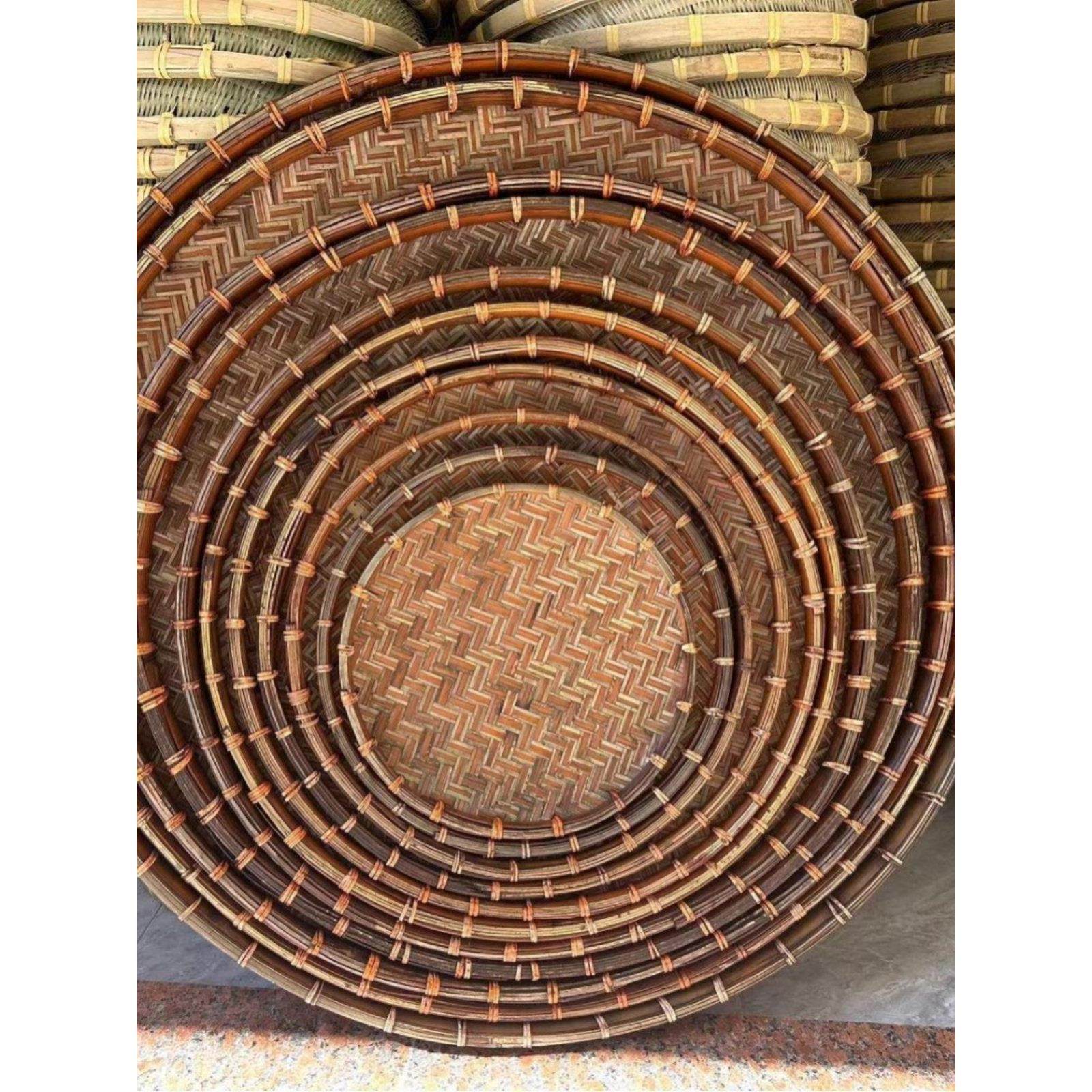 竹编圆簸箕绑藤加固竹筛子家用收纳盘茶叶无孔晾晒盘收纳筐制品,特色手工艺,竹编/竹雕,淘宝优惠券,粉丝福利购,淘宝优惠卷