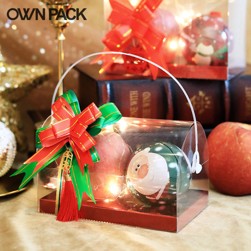ownpack 圣诞节苹果包装盒双个装儿童平安果礼盒苹果盒礼物礼品