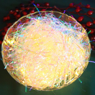 pack圣诞苹果盒配饰 灯串圣诞装 幻彩丝 琉璃纱 饰道具 拉菲草 own