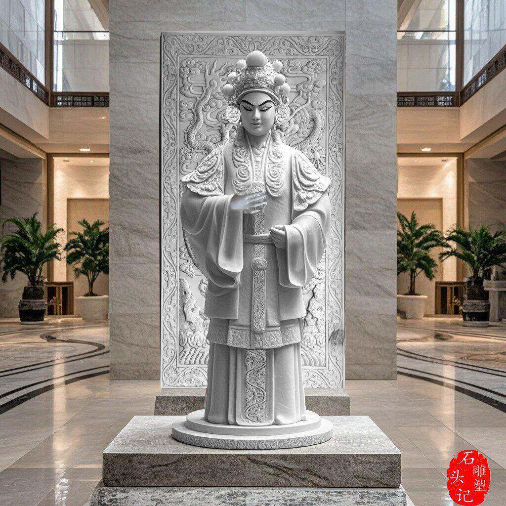 汉白玉石雕人物京剧生旦净丑旦角青衣花旦刀马旦人像京剧人物雕塑