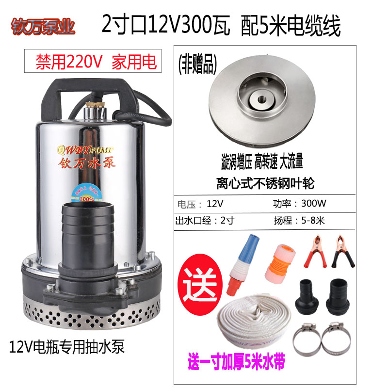 家用48V高扬程直流潜水泵船用12V24V48V6K0V72V电瓶车电动车抽水
