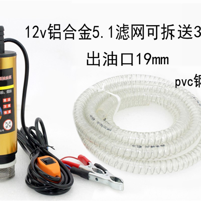 电动油泵12V2i4V220伏潜水泵直流电瓶小油泵柴油泵微型抽油抽水泵