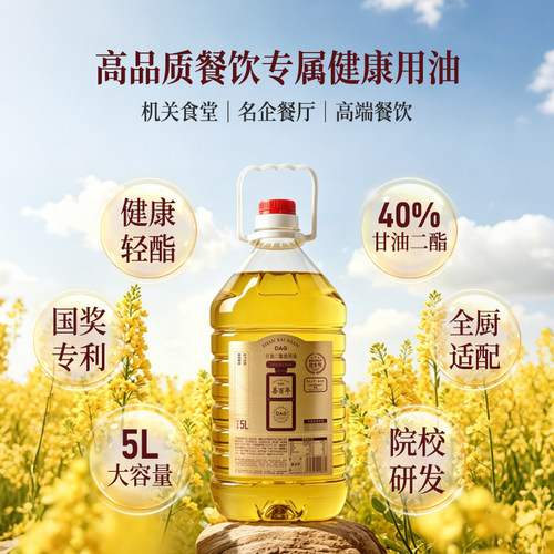 善百年40%甘油二酯食用油5L×4桶含花生油家用官方旗舰店