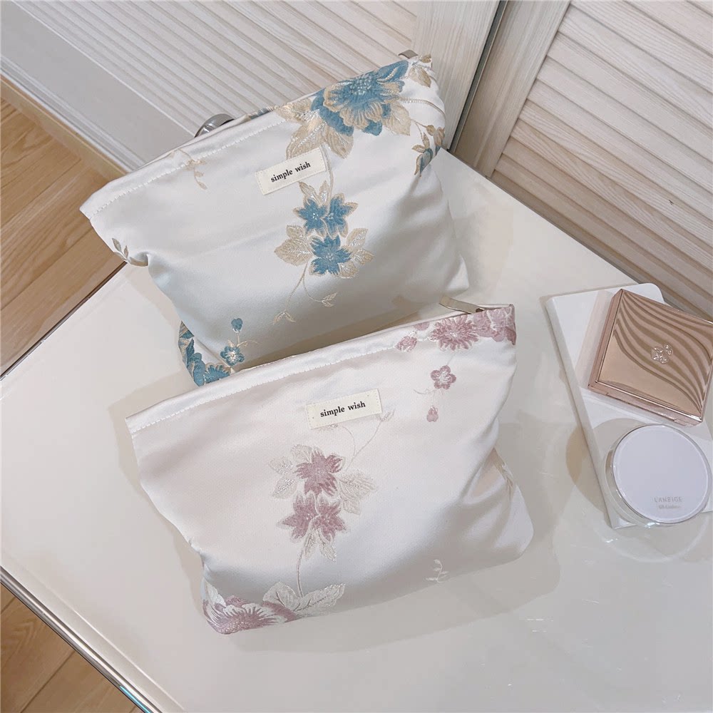 高级感素雅国风化妆包女便携式旅行内胆包新中式气质化妆刷收纳包