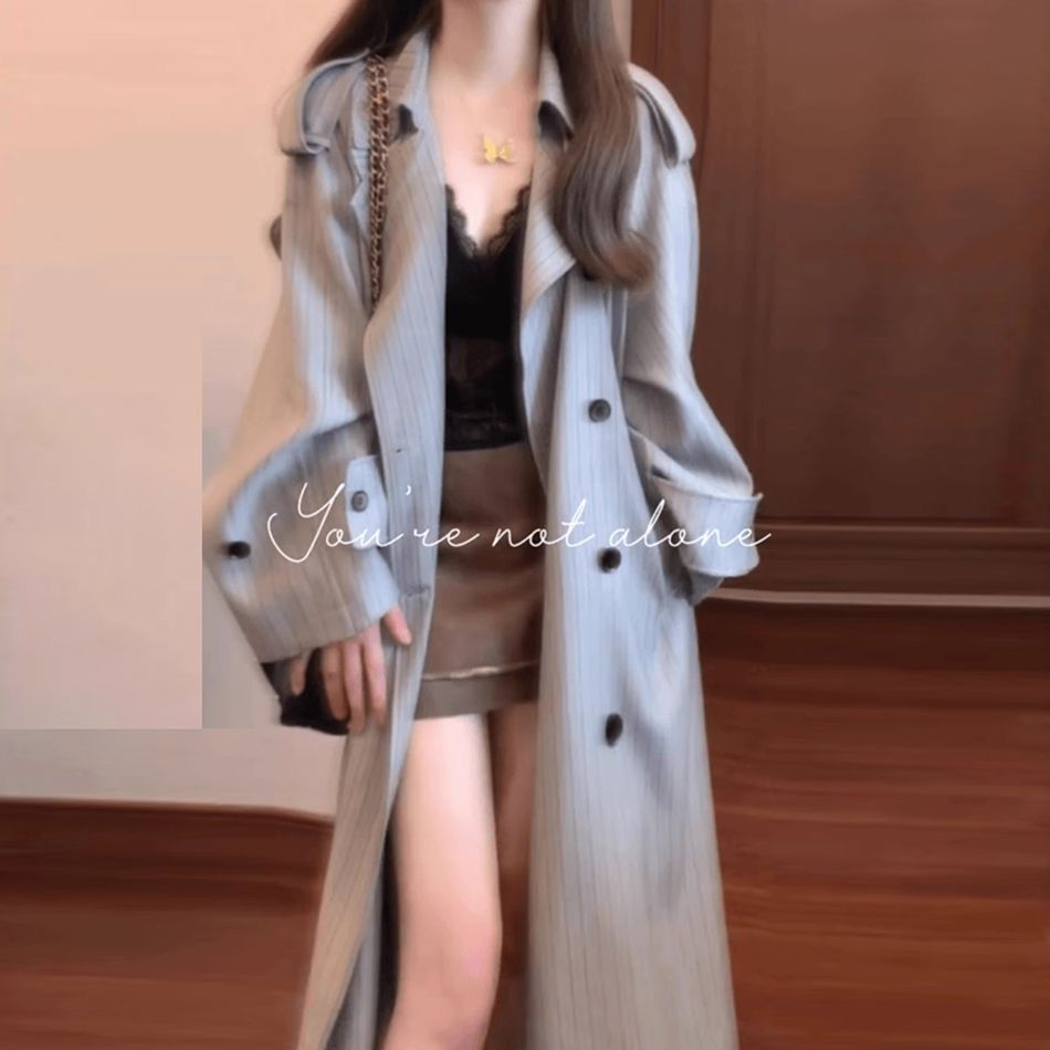 英伦风灰色风衣外套女秋