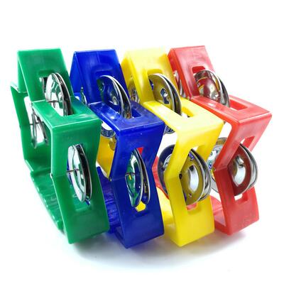 打击乐器塑料手摇铃幼儿园早教教具小号五角星铃圈