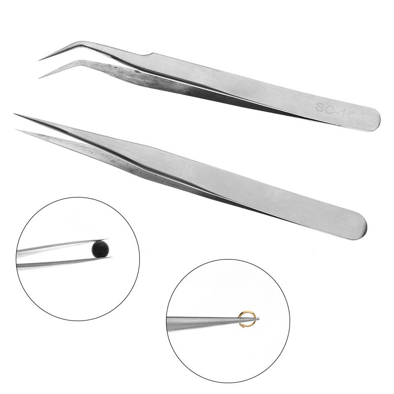 厂家供应 不锈钢镊子 尖头圆头镊子diy手工饰品配件工具夹子