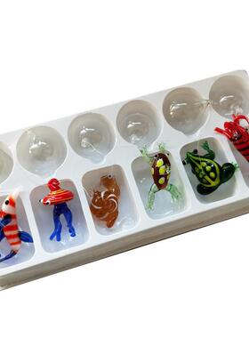 可爱浮球挂件彩色玻璃饰品蟹海豚虾章鱼乌贼玻璃青蛙鱼