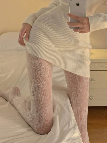 蕾丝镂空连裤袜美腿复古