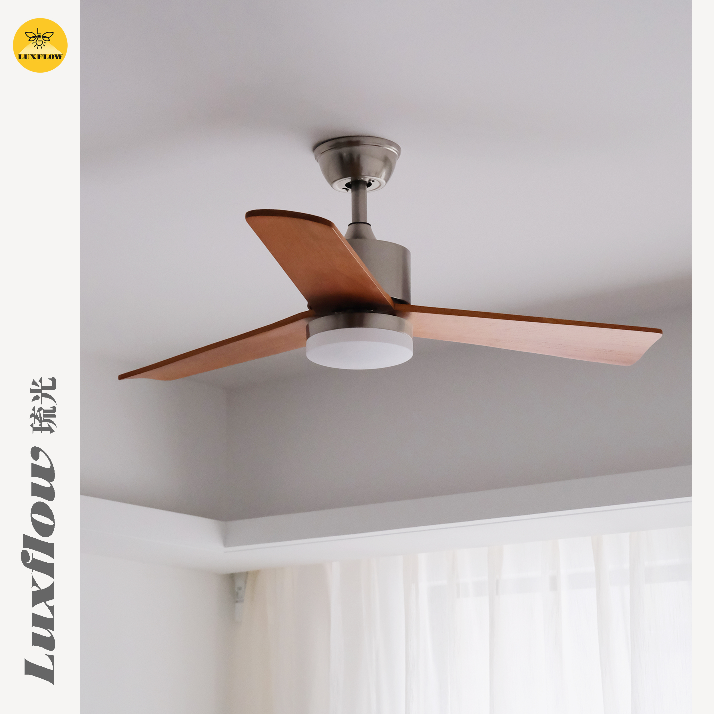 法式南洋复古风实木风扇灯